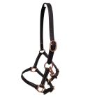 Sage Family Leather Mini or Foal Halter with Rose Gold Hardware