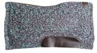 Brown/Turquoise Floral Contoured Blanket Top Saddle Pad with Wool Bottom-33"x38"