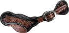 Hand Tooled Two Toned Floral Stamped Spur Straps- Mens