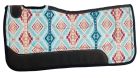 1/2" Baby Blue and Orange Southwest Print Felt Pad- 31" x 32"