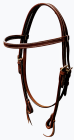 Double Buckle Stitched Browband Headstall
