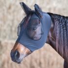 Black Lyrca Fly Mask by Canadian Horsewear with Zipper & Forelock Hole
