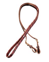 Oiled One Piece Laced Western Reins