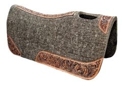 Premium Saddle Pad with Floral Tooled Wear Leathers