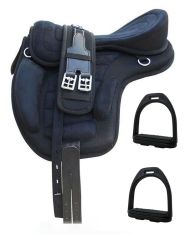 English Synthetic Treeless Saddle - Black or Brown