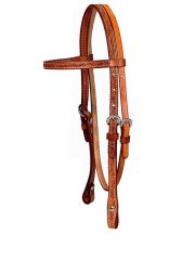 Floral Tooled Browband Headstall with Reins