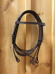 Basket Tooled Browband Headstall with Reins